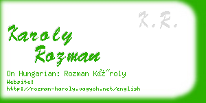 karoly rozman business card
